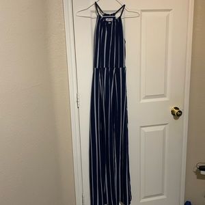 Blue and white stripe dress